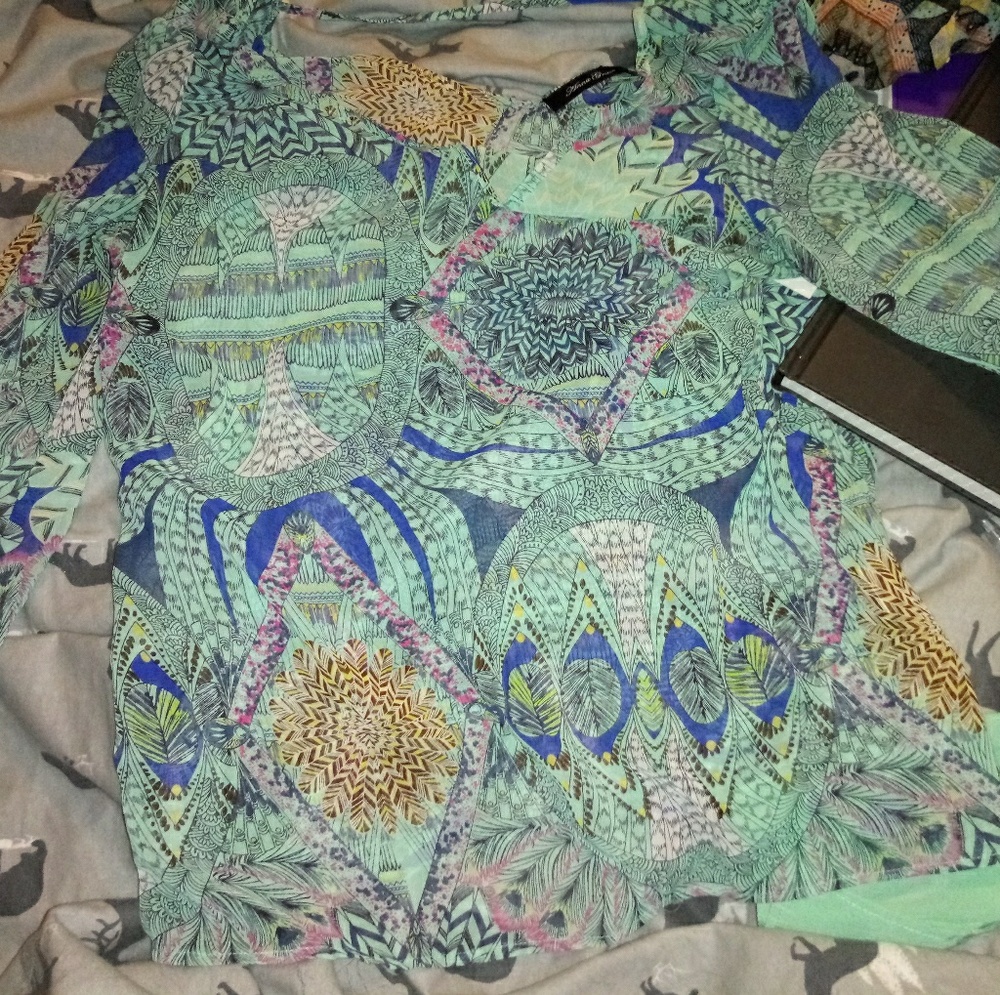 Light Blue Blouse with pattern